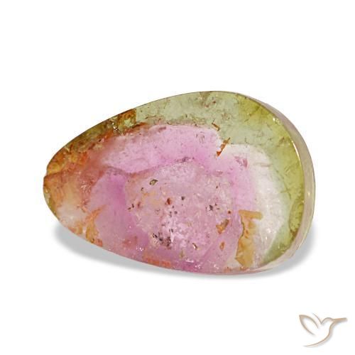 Turmalina multicolorido natural 3,66ct, forma extravagante, transparente