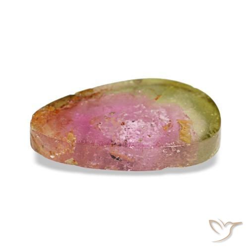 Turmalina multicolorido natural 3,66ct, forma extravagante, transparente