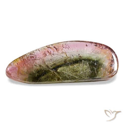 Turmalina multicolorido natural 10,58ct, forma extravagante, transparente
