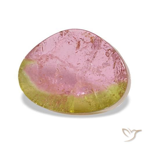 Turmalina bicolor natural 3,20ct, forma extravagante, transparente