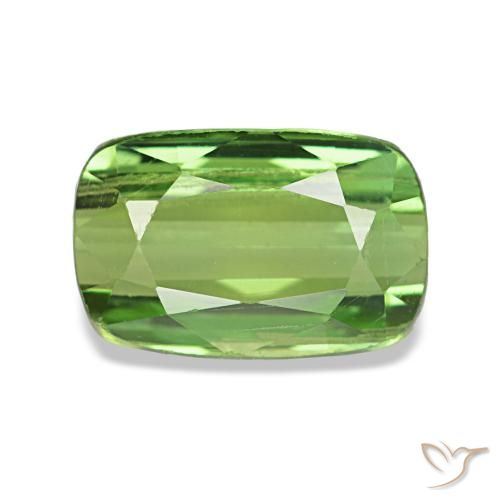 Turmalina verde natural 1,56ct, almofada cortada, SI