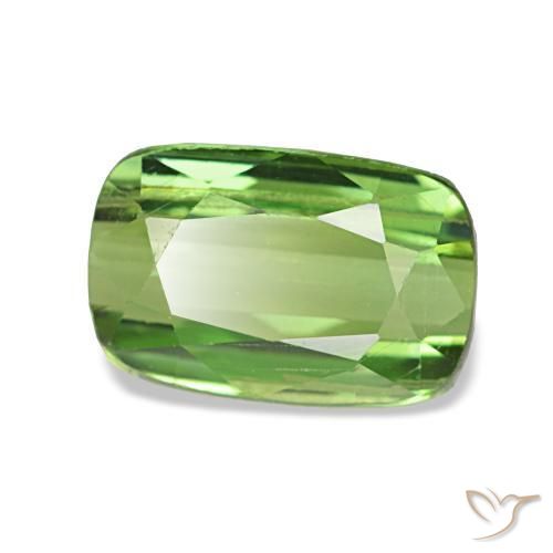 Turmalina verde natural 1,56ct, almofada cortada, SI