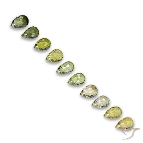 Pedras preciosas de turmalina verde natural de 6,53 ct, briolete, VS-SI