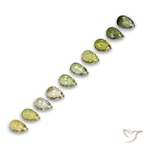 Pedras preciosas de turmalina verde natural de 6,53 ct, briolete, VS-SI