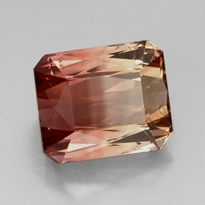 Turmalina bicolor natural 8,55ct, corte esmeralda, VVS-VS