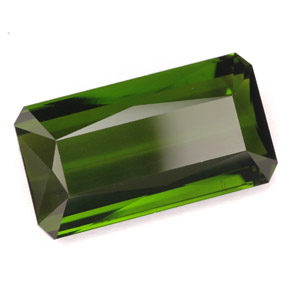 Turmalina verde natural 9,80ct, corte esmeralda, VVS-VS