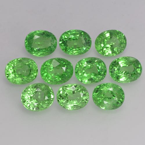 Pedras preciosas de granada tsavorita verde natural de 4,07 ct, corte oval, VS