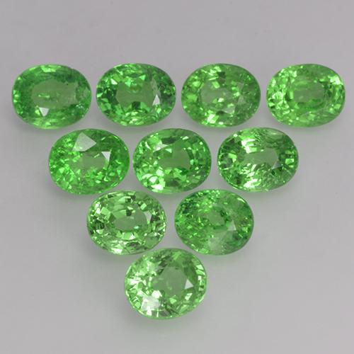 Pedras preciosas de granada tsavorita verde natural de 4,07 ct, corte oval, VS