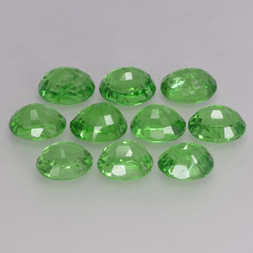 Pedras preciosas de granada tsavorita verde natural de 4,07 ct, corte oval, VS
