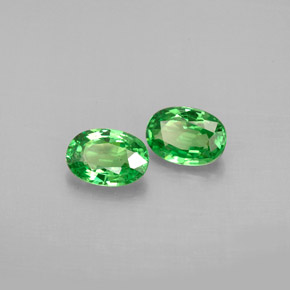Pedras preciosas de granada tsavorita verde natural de  ct, corte oval, VS