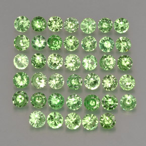 Pedras preciosas de granada tsavorita verde natural de  ct, corte redondo, VS