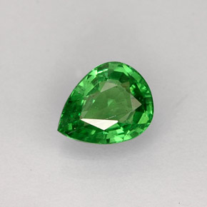 Granada tsavorita verde natural 0,70ct, formato de pêra, SI