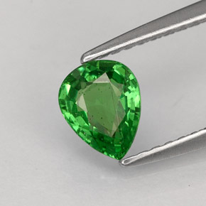 Granada tsavorita verde natural 0,70ct, formato de pêra, SI