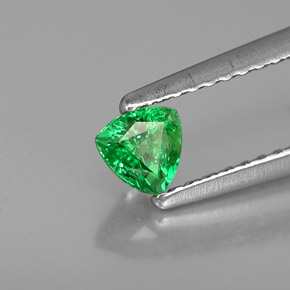 Granada tsavorita verde natural 0,34ct, trillion, VS