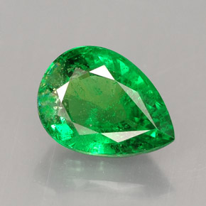 Granada tsavorita verde natural 2,06ct, formato de pêra, SI