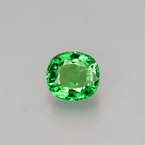Granada tsavorita verde natural 0,59ct, almofada cortada, VS
