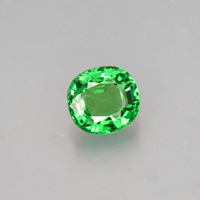Granada tsavorita verde natural 0,59ct, almofada cortada, VS