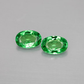 Pedras preciosas de granada tsavorita verde natural de  ct, corte oval, VVS-VS