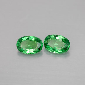 Pedras preciosas de granada tsavorita verde natural de  ct, corte oval, VVS-VS