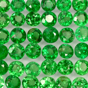 Pedras preciosas de granada tsavorita verde natural de  ct, corte redondo, VVS