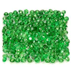 Pedras preciosas de granada tsavorita verde natural de  ct, corte redondo, VVS