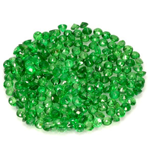 Pedras preciosas de granada tsavorita verde natural de  ct, corte redondo, VVS