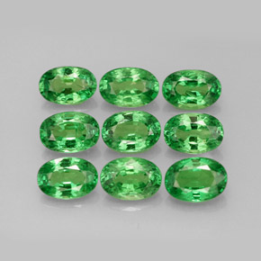 Pedras preciosas de granada tsavorita verde natural de  ct, corte oval, VS