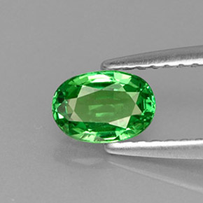 Granada Tsavorita Verde cromado Natural 0.61ct, Corte Oval, VVS-VS