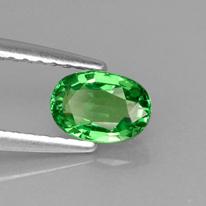 Granada Tsavorita Verde cromado Natural 0.61ct, Corte Oval, VVS-VS
