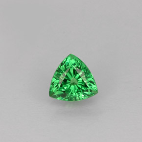 Granada tsavorita verde natural 0,41ct, trillion, VS