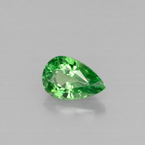 Granada tsavorita verde natural 0,51ct, formato de pêra, VS
