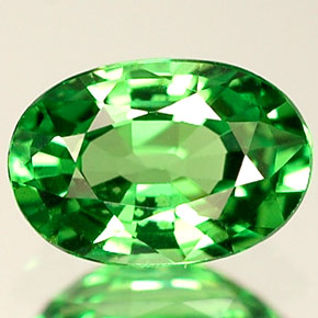 Granada tsavorita verde natural 0,64ct, corte oval, VVS