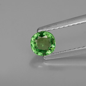 Granada tsavorita verde natural 0,43ct, almofada cortada, VS-SI