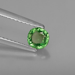 Granada tsavorita verde natural 0,43ct, almofada cortada, VS-SI