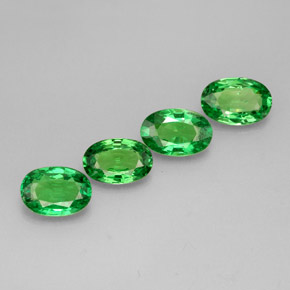 Pedras preciosas de granada tsavorita verde natural de  ct, corte oval, VVS-VS