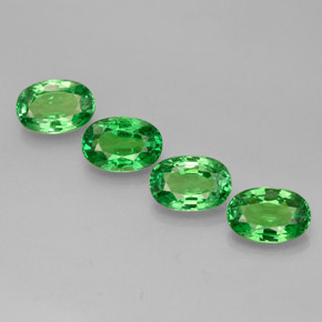Pedras preciosas de granada tsavorita verde natural de  ct, corte oval, VVS-VS