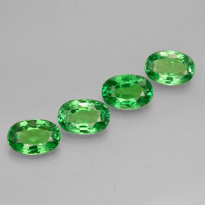 Pedras preciosas de granada tsavorita verde natural de  ct, corte oval, VVS-VS
