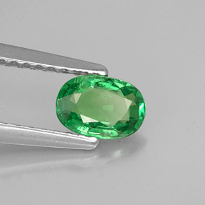 Granada tsavorita verde natural 0,55ct, corte oval, VS-SI