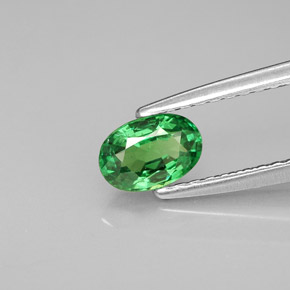 Granada Tsavorita Verde cromado Natural 0.54ct, Corte Oval, VVS-VS