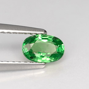 Granada tsavorita verde natural 0,57ct, corte oval, VS
