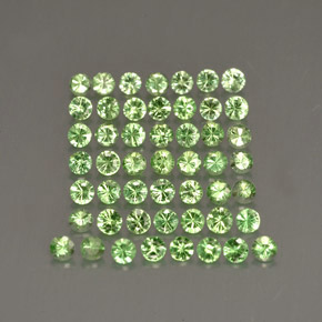 Pedras preciosas de granada tsavorita verde natural de  ct, corte redondo, VS