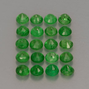 Pedras preciosas de granada tsavorita verde natural de  ct, corte redondo, VS