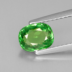 Granada Tsavorita Verde cromado Natural 1.25ct, Almofada cortada, VVS-VS