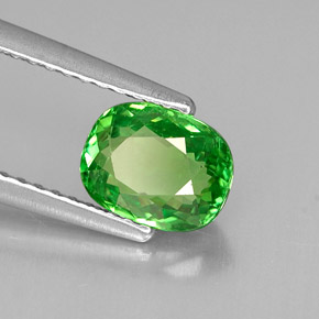 Granada Tsavorita Verde cromado Natural 1.25ct, Almofada cortada, VVS-VS