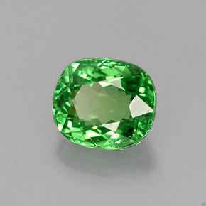 Granada Tsavorita Verde cromado Natural 1.20ct, Almofada cortada, VVS-VS