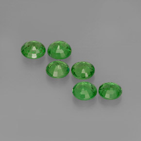 Pedras preciosas de granada tsavorita verde natural de  ct, corte redondo, VS