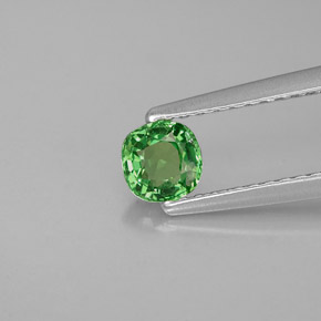 Granada tsavorita verde natural 0,35ct, almofada cortada, VVS-VS
