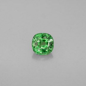 Granada tsavorita verde natural 0,48ct, almofada cortada, VS