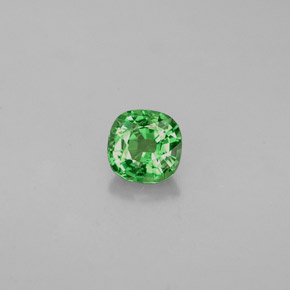 Granada tsavorita verde natural 0,48ct, almofada cortada, VS