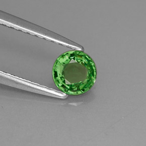 Granada tsavorita verde natural 0,39ct, corte redondo, VVS-VS